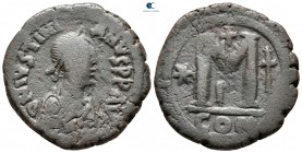 Justinian I AD 527-565. From the Tareq Hani collection. Constantinople. Follis or 40 Nummi Æ
