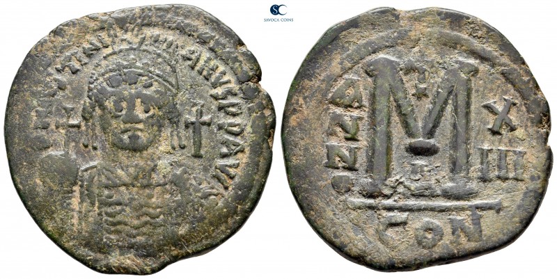 Justinian I AD 527-565. Constantinople
Follis or 40 Nummi Æ

37 mm, 20,64 g
...
