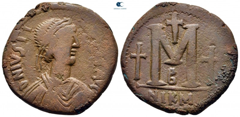 Justinian I AD 527-565. Nikomedia
Follis or 40 Nummi Æ

31 mm, 17,48 g


...