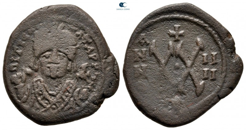 Maurice Tiberius AD 582-602. Theoupolis (Antioch)
Half Follis or 20 Nummi Æ

...