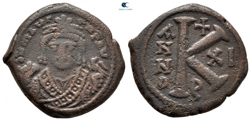 Maurice Tiberius AD 582-602. Theoupolis (Antioch)
Half Follis or 20 Nummi Æ

...