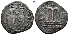Phocas, with Leontia AD 602-610. From the Tareq Hani collection. Theoupolis (Antioch). Follis or 40 Nummi Æ