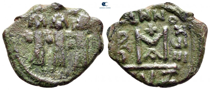 Heraclius & H.Constantine & Martina AD 610-641. Cyzicus
Follis or 40 Nummi Æ
...