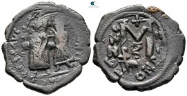 Heraclius with Heraclius Constantine AD 610-641. From the Tareq Hani collection. Constantinople. Follis or 40 Nummi Æ