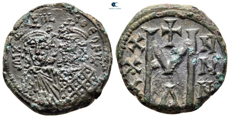 Michael II with Theophilus AD 820-829. Constantinople
Follis or 40 Nummi Æ

2...