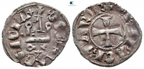 Philippe de Taranto AD 1307-1313. Glarenza . Denier Tournois BI