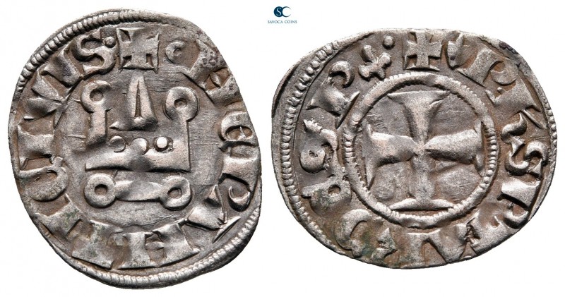 Philippe de Taranto AD 1307-1313. Lepanto 
Denier Tournois BI

19 mm, 0,77 g...