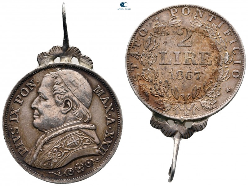 Italy. Papal State, Vatikan. Pius IX AD 1846-1878.
2 Lire 1867

28 mm, 10,73 ...