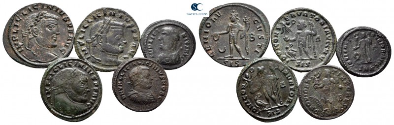 Lot of ca. 5 Follis of Licinius I and Licinius II / SOLD AS SEEN, NO RETURN! 
...