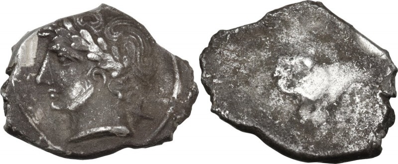 Greek Italy. Etruria, Populonia. AR 10-Asses, 3rd century BC. Obv. Laureate male...