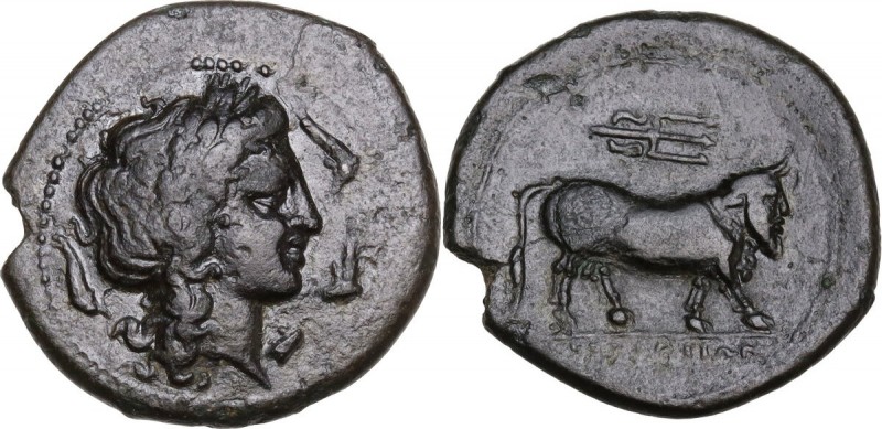 Greek Italy. Central and Southern Campania, Neapolis. AE 21mm. c. 300-275 BC. Ob...