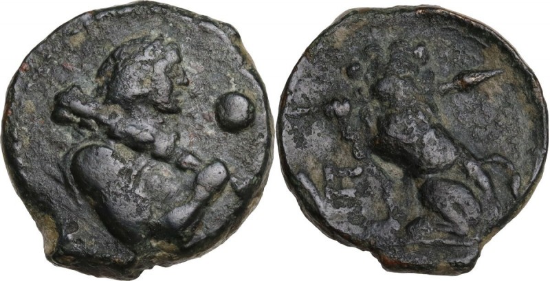 Greek Italy. Northern Apulia, Venusia. AE Uncia, c. 210-200 BC. Obv. Half length...