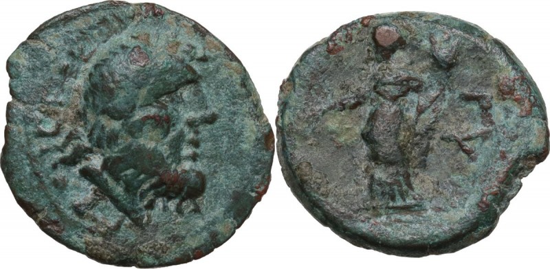 Greek Italy. Southern Apulia, Rubi. AE 17 mm. c. 300-225 BC. Obv. ΓP. CE. E. Lau...