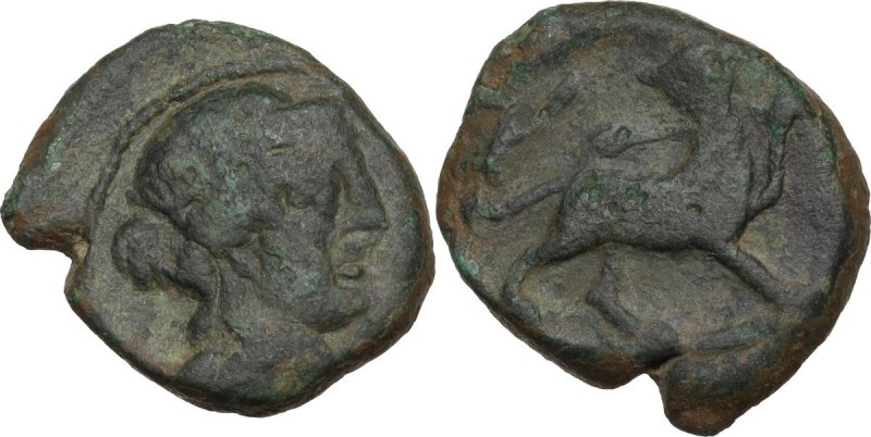 Greek Italy. Central Italy, uncertain mint. Capua or Minturnae(?). AE 21.5 mm. L...