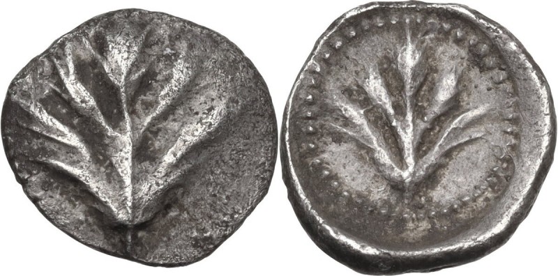 Sicily. Selinos. AR Litra, c. 515-480/70 BC. Obv. Selinon leaf. Rev. Selinon lea...