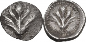 Sicily. Selinos. AR Litra, c. 515-480/70 BC. Obv. Selinon leaf. Rev. Selinon leaf within beaded circular border. HGC 2 1217; SNG ANS 687; Arnold-Biucc...