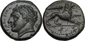 Sicily. Syracuse. Agathokles (317-289 BC). AE 22mm. c. 308-307 BC. Obv. ΣΥΡΑΚΟΣΙΩΝ. Young male head (Herakles?) left, wearing tainia; behind, star. Re...