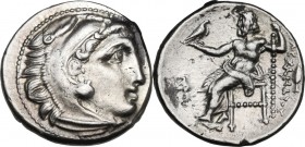Continental Greece. Kings of Macedon. Alexander III "the Great" (336-323 BC). AR Drachm, Magnesia ad Maeandrum mint. c. 325-323 BC. Obv. Head of Herak...