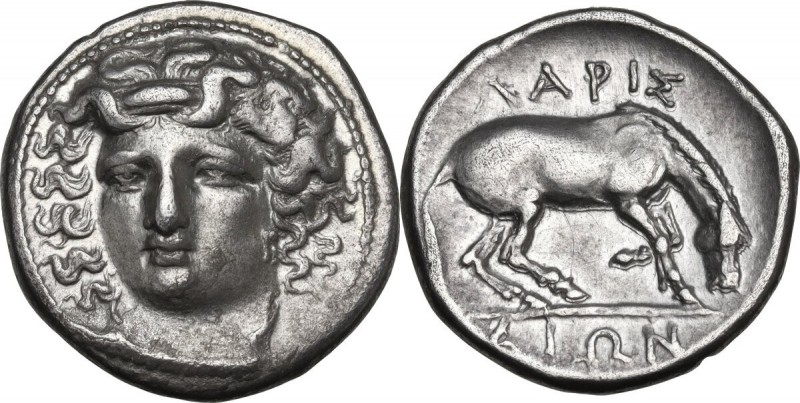 Continental Greece. Thessaly, Larissa. AR Drachm, c. 356-342 BC. Obv. Head of th...