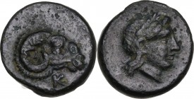 Greek Asia. Troas, Kebren. AE 10 mm. Circa 387-310 BC. Obv. Ram’s head right; K below. Rev. Laureate head of Apollo right. SNG Cop. 263/4; SNG von Aul...