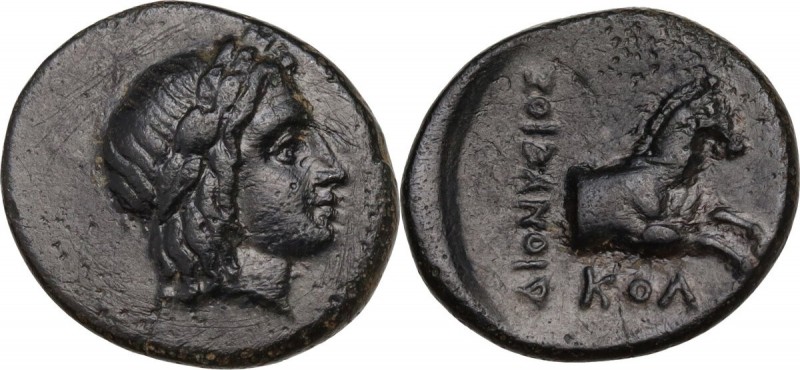 Greek Asia. Ionia, Kolophon. AE 14.5 mm. Dionysios magistrate circa 360-330 BC. ...