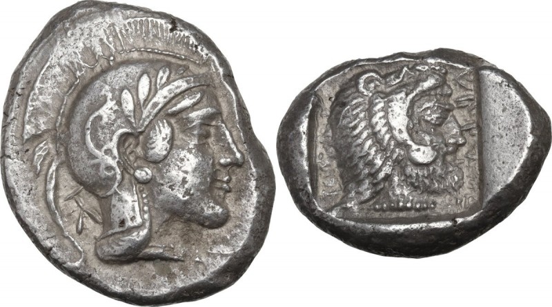 Greek Asia. Lycia, Telmessos. Kherei (c. 420-380 BC). AR Stater. Obv. Head of At...