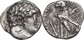 Greek Asia. Phoenicia, Tyre. AR Tetradrachm-Shekel, Lifetime of Christ issue, dated CY 150 (24-25 AD). Obv. Head of Melkart right, wearing laurel wrea...