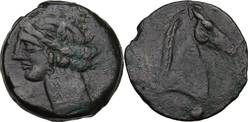 Punic Sardinia. First Punic War. AE Dishekel. Circa 264-241 BC. Uncertain mint. ...