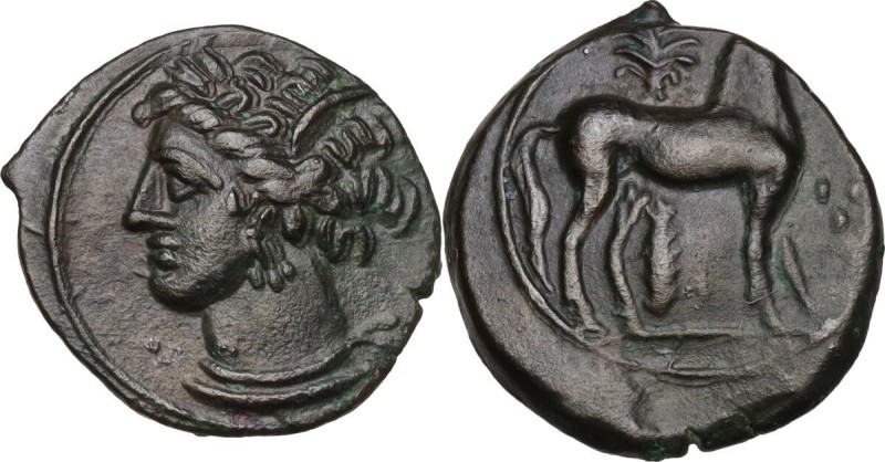 Punic Sardinia. AE 16.5 mm. Circa 375/50-340/25 BC. Uncertain mint in Sicily or ...