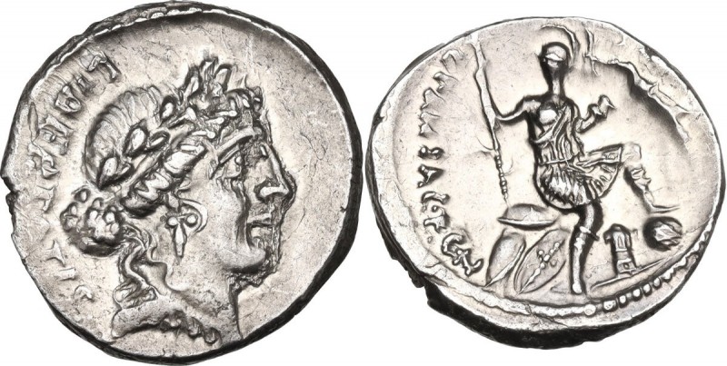 C. Vibius C. f. C. n. Pansa Caetronianus. AR Denarius, 48 BC. Obv. LIBERTATIS. L...