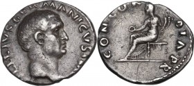 Vitellius (69 AD.). AR Denarius, Rome mint. Obv. A VITELLIVS GERMANICVS IMP. Bare head right. Rev. CONCORDIA PR. Concordia seated left, holding patera...