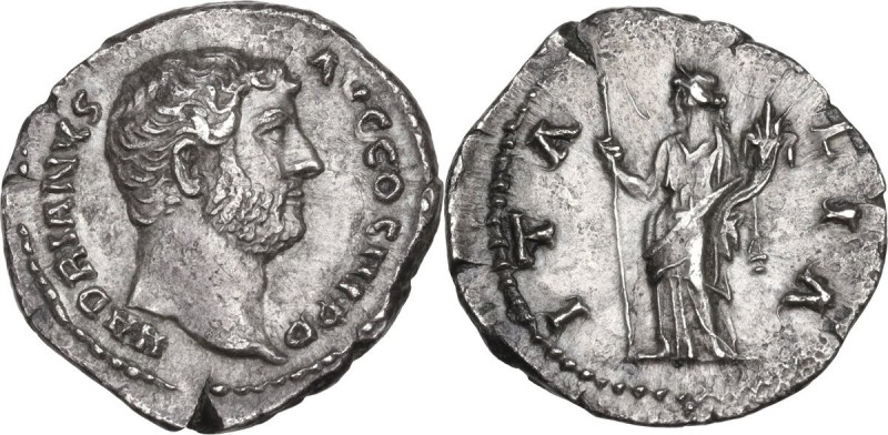 Hadrian (117-138). AR Denarius, 134-138 AD. Obv. HADRIANVS AVG COS III P P. Bare...
