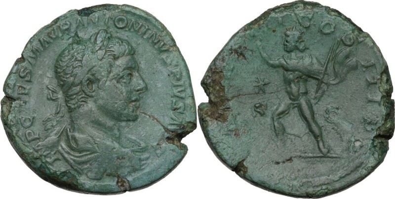 Elagabalus (218-222). AE Sestertius, Rome mint, 220 AD. Obv. IMP CAES M AVR ANTO...