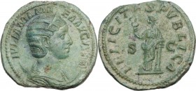 Julia Mamaea, mother of Severus Alexander (died 235 AD). AE Dupondius, Rome mint, 228 AD. Obv. IVLIA MAMAEA AVGVSTA. Draped bust right, wearing stepha...