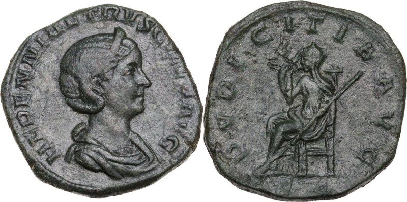 Etruscilla, wife of Trajan Decius (249-251). AE Sestertius, Rome mint. Obv. HERE...