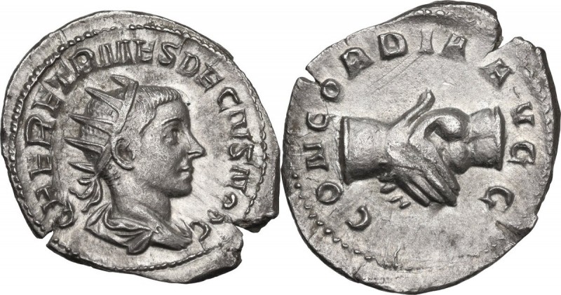 Herennius Etruscus as Caesar (249-251). AR Antoninianus, Rome mint. Obv. Q HER E...