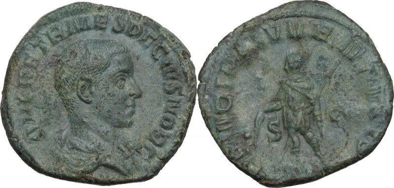Herennius Etruscus as Caesar (250-251 AD). AE Sestertius, Rome mint. Obv. Q HER ...