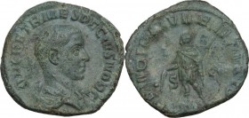 Herennius Etruscus as Caesar (250-251 AD). AE Sestertius, Rome mint. Obv. Q HER ETR MES DECIVS NOB C. Bare headed and draped bust right. Rev. PRINCIPI...