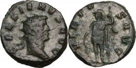 Gallienus (253-268). BI Double (?) Antoninianus, Mediolanum mint. Obv. GALLIENVS AVG. Radiate head right. Rev. VIRTVS AVG. Mars standing facing, head ...