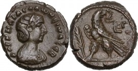 Salonina, wife of Gallienus (died 268 AD). BI Tetradrachm, Alexandria mint, Egypt. Dated RY 13 of Valerian I and Gallienus (265-6 AD). Obv. KOΡNHΛIA C...