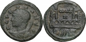 Commemorative series. AE 14 mm. Constantinople mint. Special issue for the dedication of the city, c. 330 AD. Obv. POP ROMANVS. Laureate and draped bu...