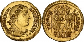 Valentinian I (364-375). AV Solidus, Treveri mint, 373-375 AD. Obv. D N VALENTINIANVS P F AVG. Rosette-diademed, draped and cuirassed bust right. Rev....