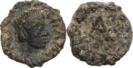 Anthemius (467-472). AE Nummus. Rome mint. Obv. [ ]AVG. Diademed, draped and cuirassed bust right. Rev. Monogram of Anthemius within wreath. RIC X 286...