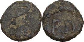 Ostrogothic Italy, Odovacar (476-493). AE Nummus (or 2 1/2 Nummi). Pseudo-Imperial Coinage. In the name of Zeno. Rome mint (?). Obv. [ ]. Pearl-diadem...