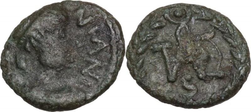 Ostrogothic Italy, Theodahad (534-536). AE Nummus (or 2 1/2 Nummi). Pseudo-Imper...