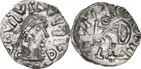 The Gepids in Sirmium. Imitative AR Quarter Siliqua in the name of Anastasius I (491-518 AD). Obv. Blundered legend. Diademed and draped bust right. R...