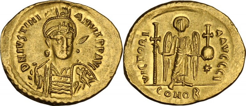 Justinian I (527-565). AV Solidus, Constantinople mint, 10th officina. Struck 52...