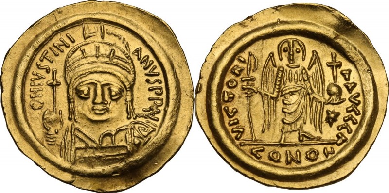 Justinian I (527-565). AV Solidus, Ravenna mint, 552-565 AD. Obv. DN IVSTINIANVS...
