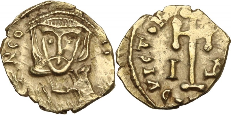 Leo III, the Isaurian (717-741). AV debased Tremissis, Rome mint, RY 4 = 720/1 A...