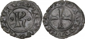 Brindisi o Messina. Carlo I d'Angiò (1266 -1282). Denaro. D/ Grande K tra cerchietti. R/ Croce patente. Sp. 33; MIR (Italia merid.) 341. MI. 0.72 g. 1...